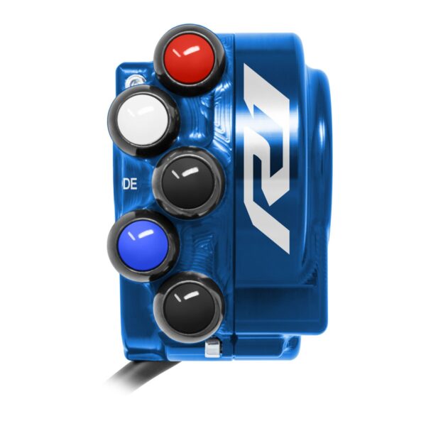 Throttle control with integrated handlebar switch for Yamaha YZF-R1 (Blue)
