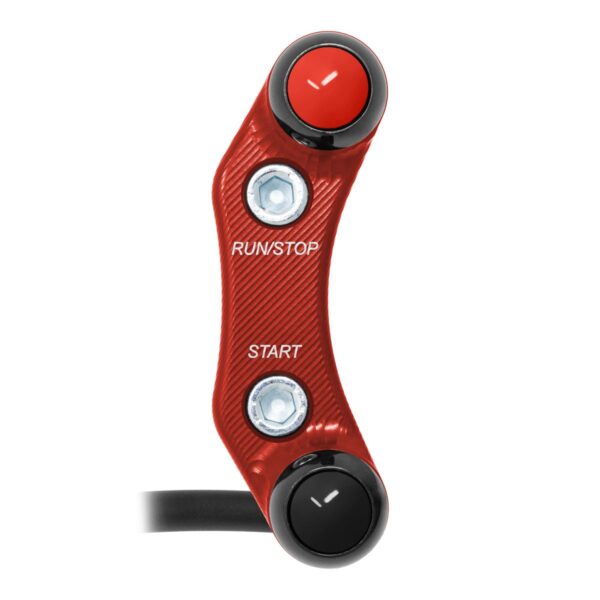 Right Street Handlebar Switch for Kawasaki Z900RS (Aligned holes) (Red)
