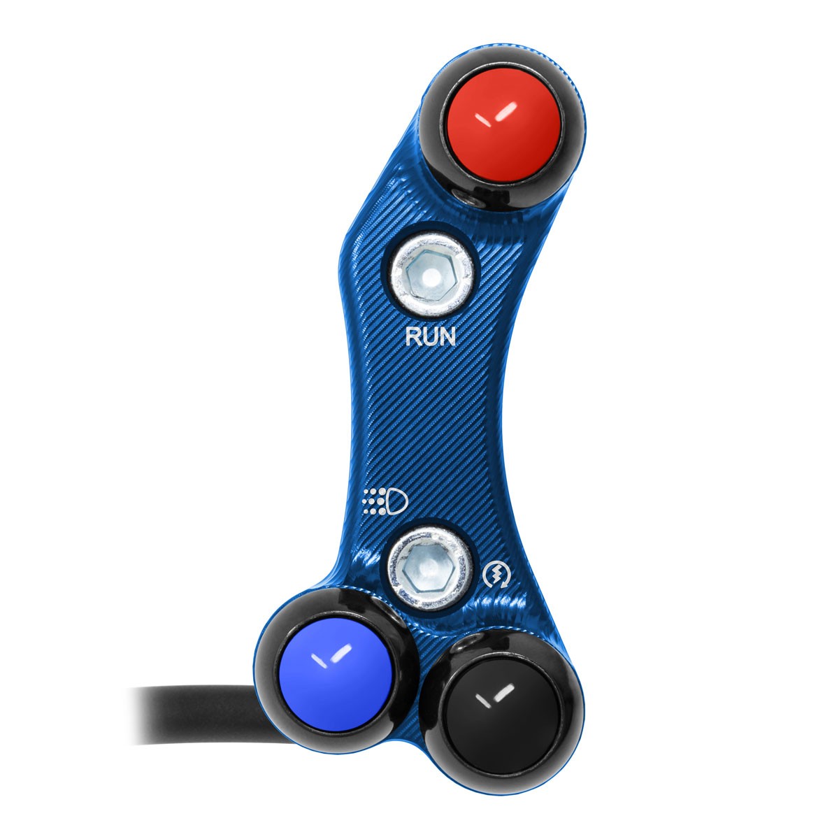 pulsantiera-destra-per-suzuki-gsx-r1000-2017-2021-pompa-standard-blu.jpg Right Street Handlebar Switch for Suzuki GSX-R1000 2017/2021 (Aligned holes) (Blue) - Image 1