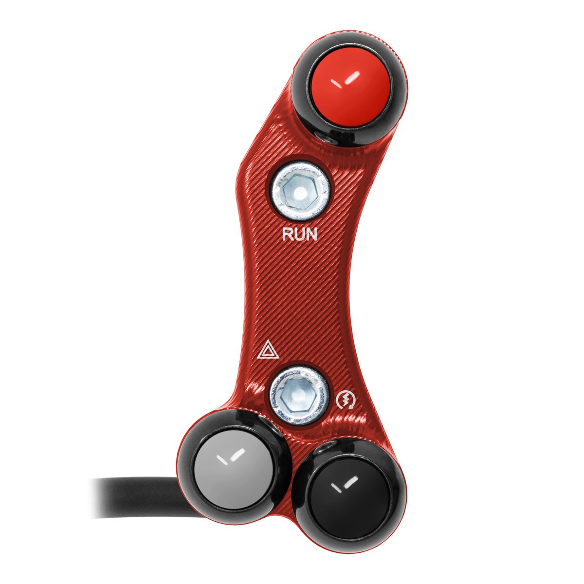 pulsantiera-destra-per-yamaha-yzf-r7-pompa-standard-rosso.jpg Right Street Handlebar Switch for Yamaha YZF-R7 (Aligned holes) (Red) - Image 1