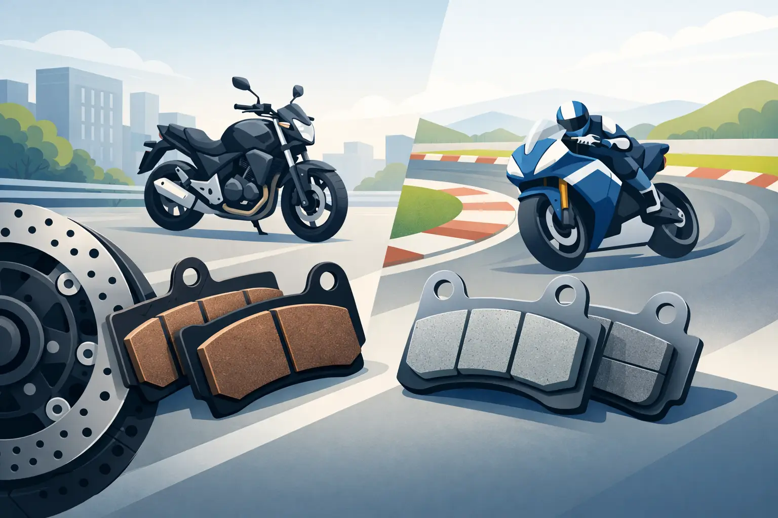 Motorcycle Brake Pads for Street and Track