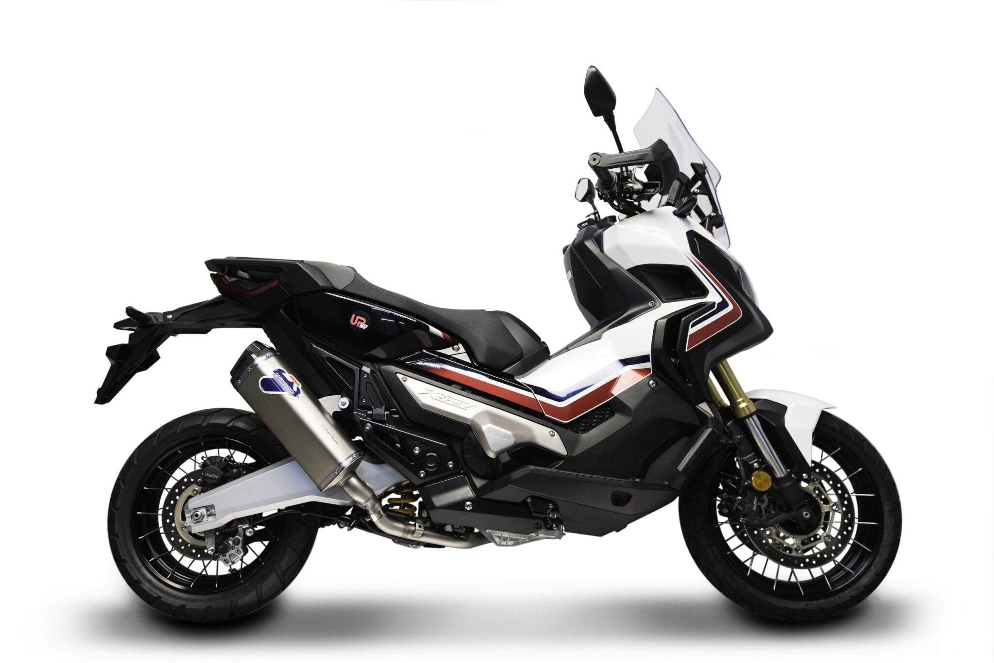 H142IXX_XADV_collettore_LATERAL-scaled-1-scaled-1.jpg Termignoni Scream Titanium Slip-On Exhaust for Honda X-ADV (2017-2021) – Homologated - Image 1