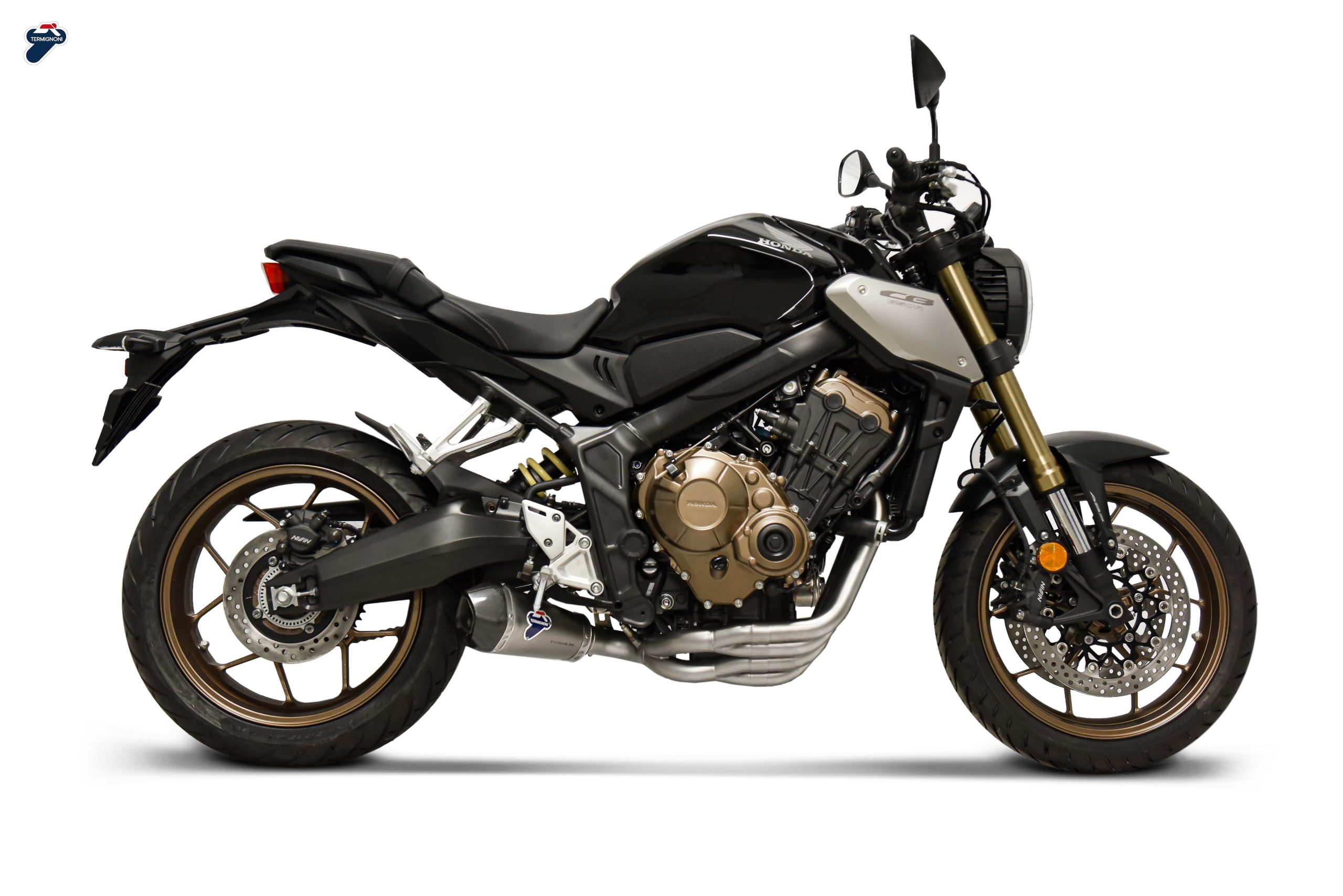 H161_SO01_frontale_cb650-scaled-1.jpg Termignoni Relevance Conical Full Exhaust System for Honda CB 650 R (2019-2024) - H161094SO01 - Image 1