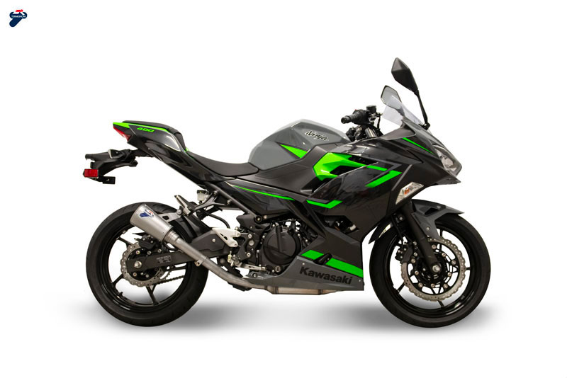 K083094SO03_KAWASAKI_NINJA_400_2-1.jpg Termignoni GP2R-R Stainless Steel Slip-On Exhaust for Kawasaki Ninja 400 / Z400 (2018-2020) - Image 1
