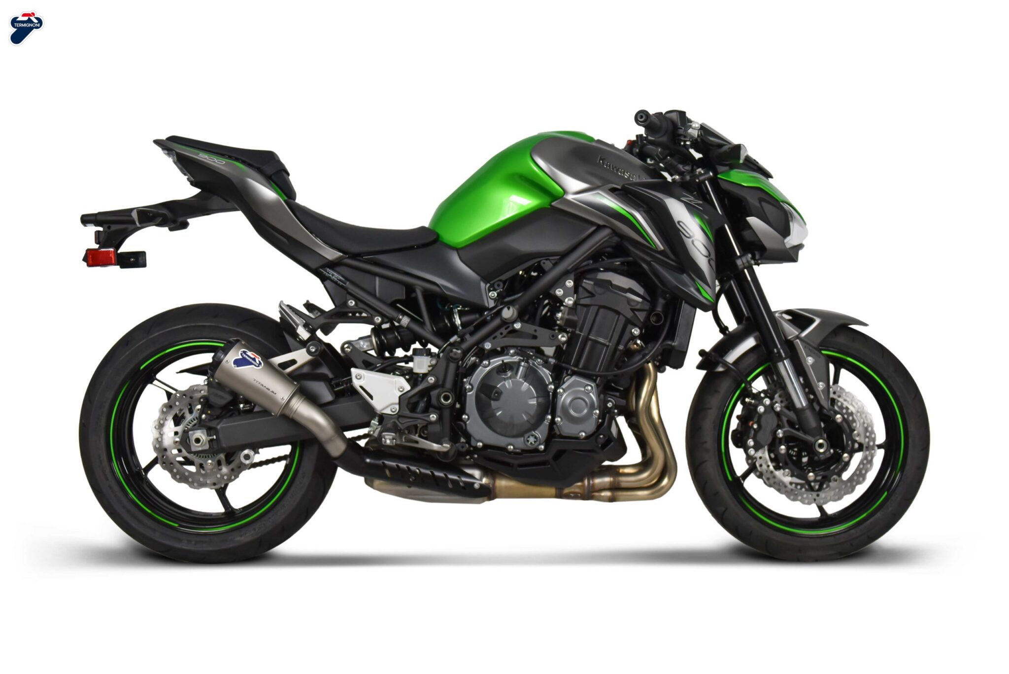 K085094SO02_frontale-scaled-1-scaled-1.jpg Termignoni GP2R Titanium Slip-On Kit with Link Pipe and Heat Shield for Kawasaki Z 900 (2017-2020) - Image 1