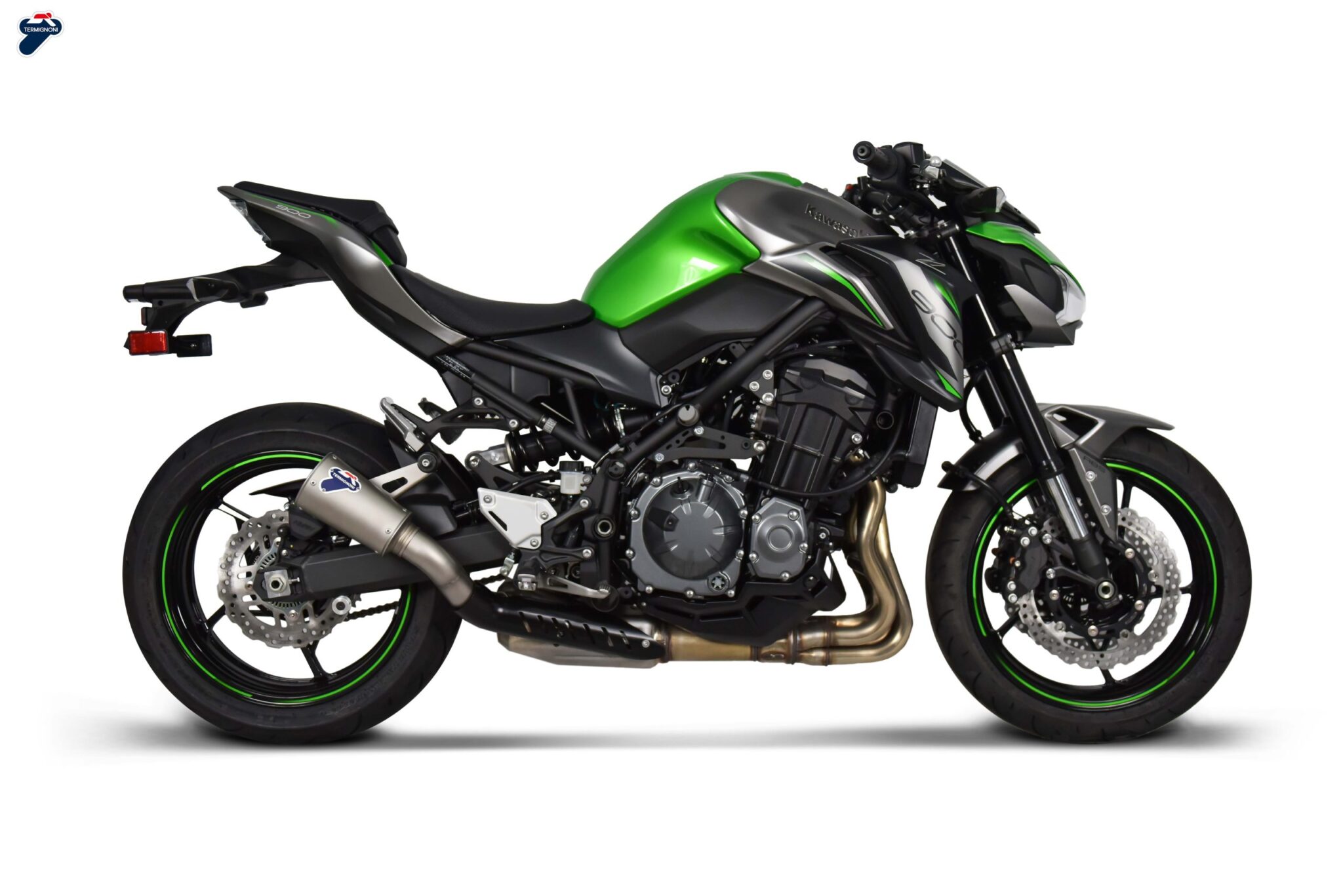 K085094SO03_frontale-scaled-1-scaled-1.jpg Termignoni GP2R-R Stainless Steel Slip-On Kit with Link Pipe and Heat Shield for Kawasaki Z 900 (2017-2020) - Image 1