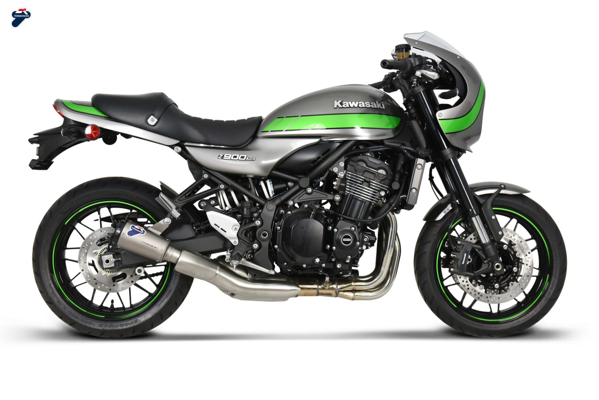 K086094SO02_KAWASAKI_Z900RS_frontale-scaled-1-scaled-1.jpg Termignoni GP2R Titanium Slip-On Exhaust for Kawasaki Z 900 RS (2018-2022) (Titanium Construction; RHT) - Image 1