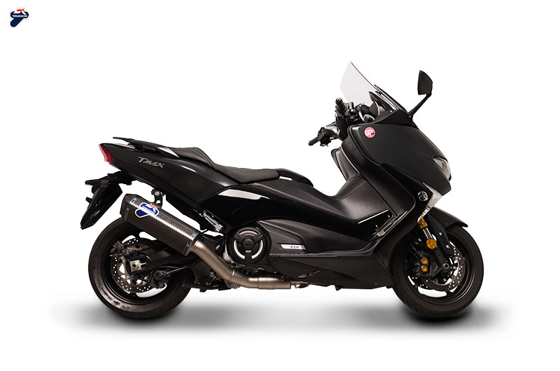 Y113ICC-TMAX-lateral_SITO-1-1.jpg Termignoni Scream Stainless Steel / Carbon Fiber Full Exhaust System for Yamaha TMAX 530 / 560 – Racing - Image 1