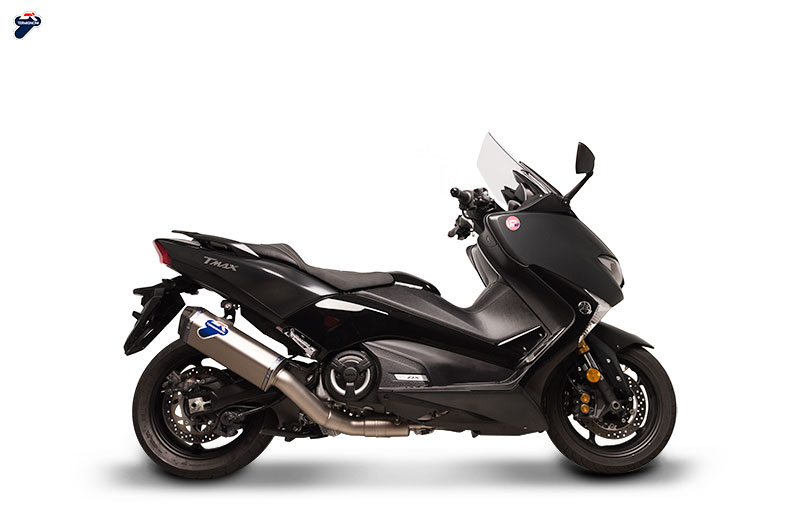 Y113ITC-TMAX-lateral-SITO-1.jpg Termignoni Scream Stainless Steel / Titanium Full Exhaust System for Yamaha TMAX 530 / 560 – Racing - Image 1