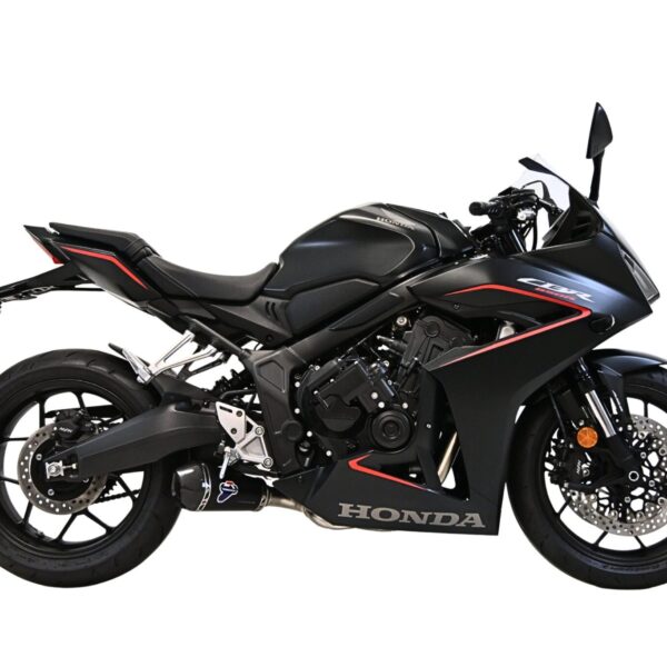 Termignoni Conical Stainless Steel Full Exhaust System with Black Titanium Silencer + Link Pipe for Honda CBR650R / CB650R – Racing
